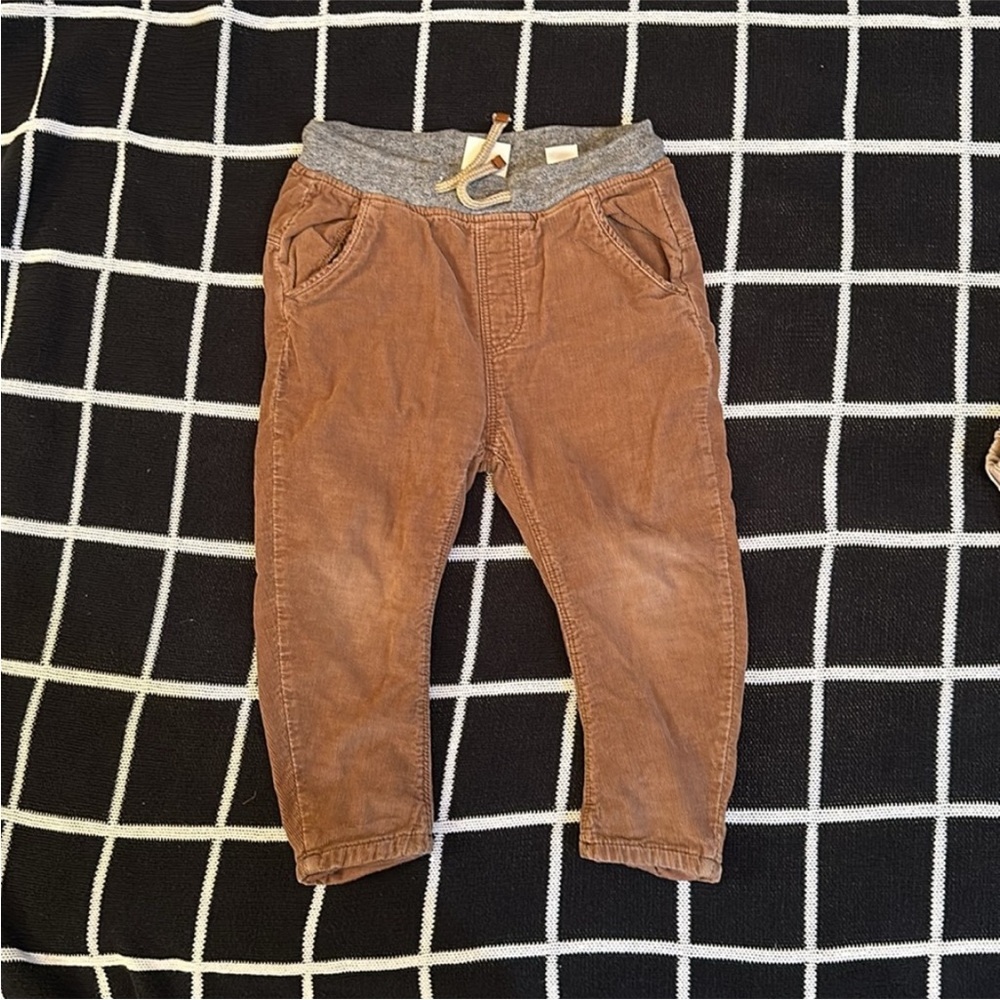 ZARA Boys Brown Casual Drawstring Pants Size 2–3Y Everyday Wear